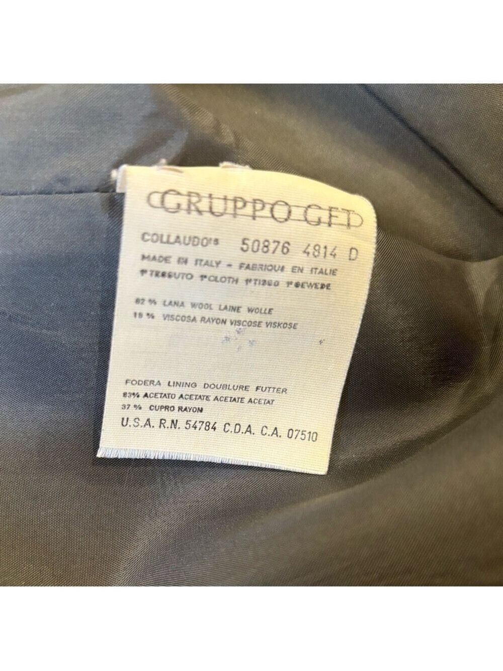 GIORGIO ARMANI VTG BLAZER GRAY & TAUPE PINSTRIPE WOOL BLEND 1 BUTTON HOURGLASS - Picture 10 of 11